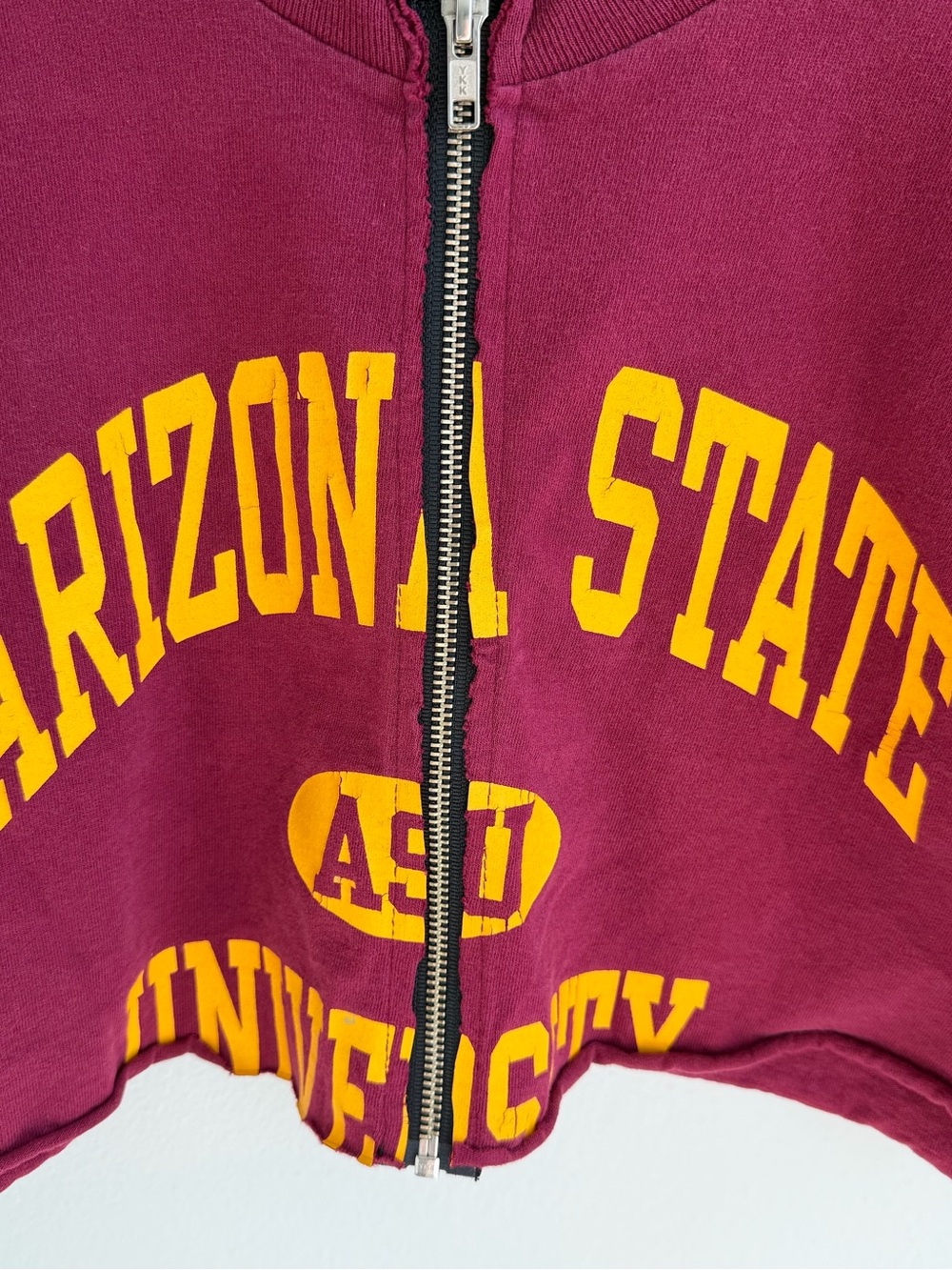 Arizona State University Burgundy Cropped Zip - Picture 3 of 10